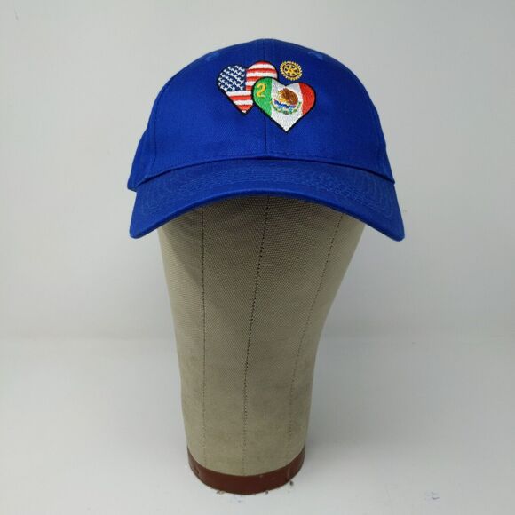 International Rotary Club Queensboro USA Mexico Flag Blue Hat Cap Adjustable - Picture 2 of 10
